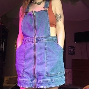 Zip up denim dress